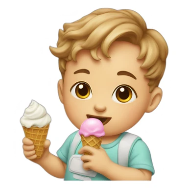 baby eat icecream sticker