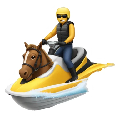 A horse riding on a jetski sticker