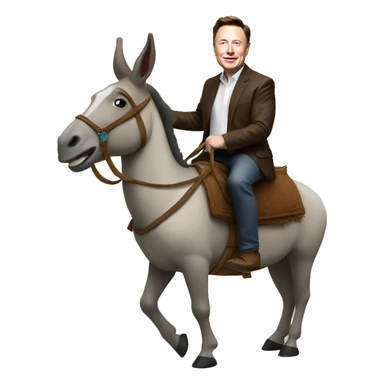 elon musk riding a donkey sticker