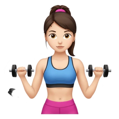 Brunette fair skin girl gym working out  sticker
