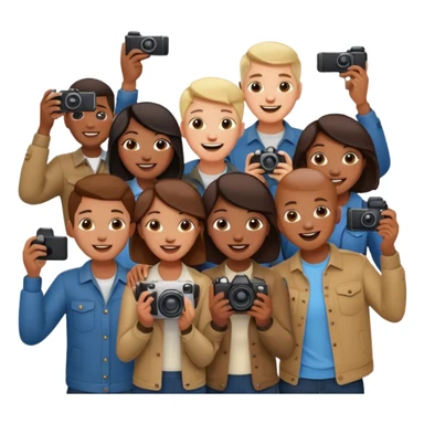 create photographers in different poses sticker