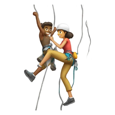 Guy rock climbing with a girlfriend  sticker