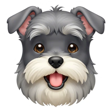 Cinematic Cute Yawning Miniature Schnauzer Portrait Emoji, Head cocked with a wide, adorable yawn and droopy, charming eyes, featuring a neatly trimmed, lovable salt-and-pepper fur, simplified yet irresistibly cute, highly detailed, glowing with a warm, relaxed radiance, high shine, exuding a sleepy yet spirited charm, styled with a soft, cozy glowing outline, capturing the essence of a Miniature Schnauzer mid-yawn, radiating pure, drowsy cuteness! sticker