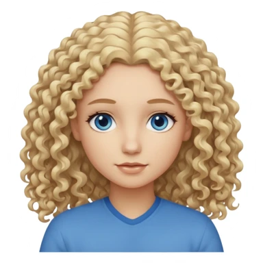 Curly blond blue eyes. Long hair cool beige blond. Longer hair beige ash blonde. sticker