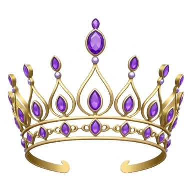 Royal tiara with amethyst stones  sticker