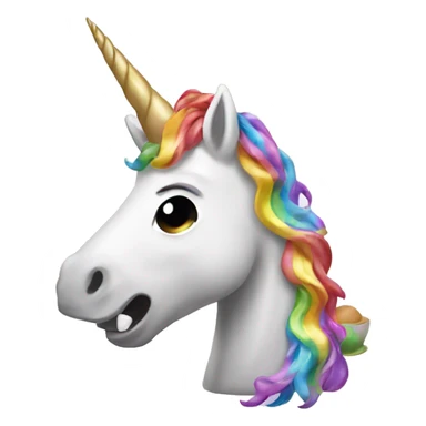 Unicorn eating rainbow poop sticker