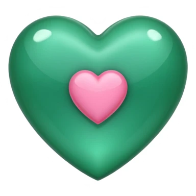 emerald heart with one mini pink heart inside of it  sticker