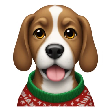 Dog wearing a Christmas sweater  sticker