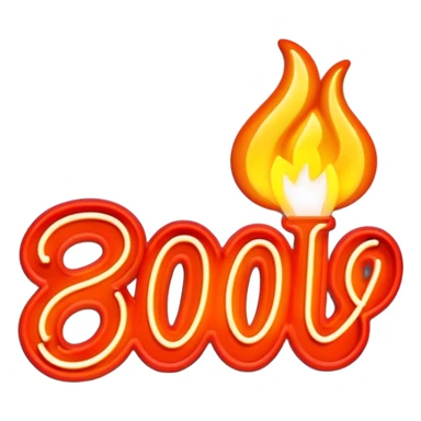 neon sign word "hot" sticker
