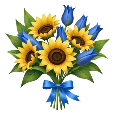 Sunflower and blue Lily bouquet sticker