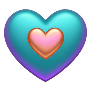 I need a teal, orange , purple, and rose gold Heart emoji  sticker
