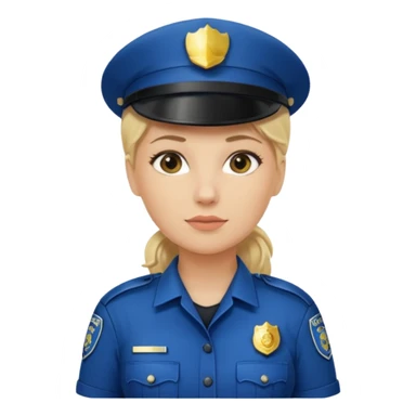 female police officer without a hat sticker