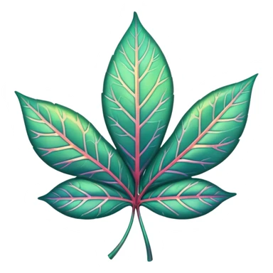 Leaf with holographic veins sticker