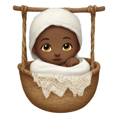 white newborn in boho cradle sticker