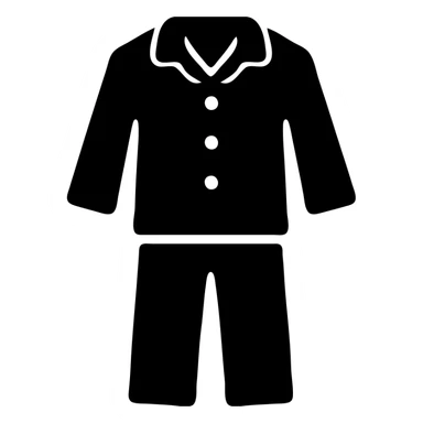 A cozy pajama set, solid black and white sticker