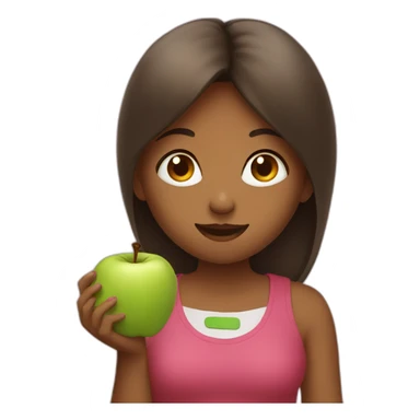 girl eating an apple sticker