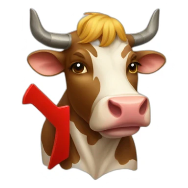 Communist cow with hammer and sickle sticker