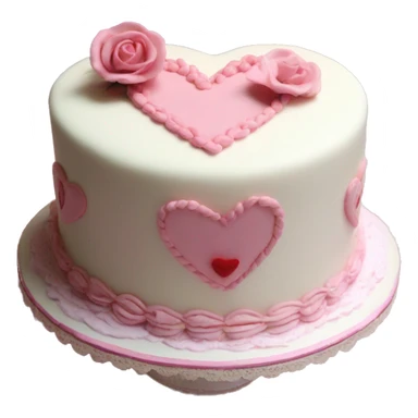Heart shaped coquette shabby chic cake sticker
