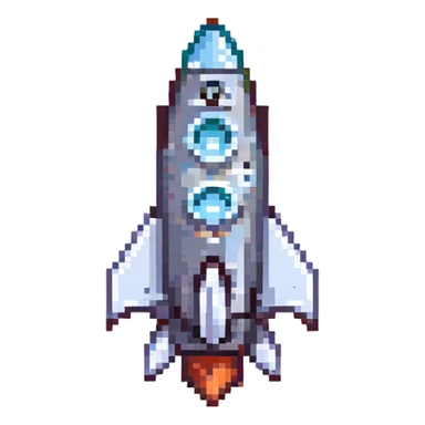 retro rocket ship sticker
