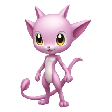 Pink Chibi Anthro Mewtwo-Pokémon full body sticker