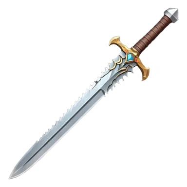 barbarian sword object icon, large heavy sword, rough steel blade, leather wrapped handle, battle-worn scratches, fantasy style, 3D cartoon, mobile game icon style, centered, clean background, soft shadow, no text, no watermark

 sticker