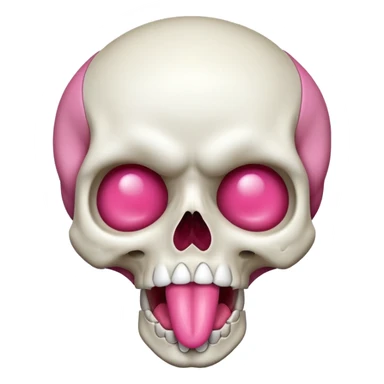 Skull sticking out its tongue  sticker