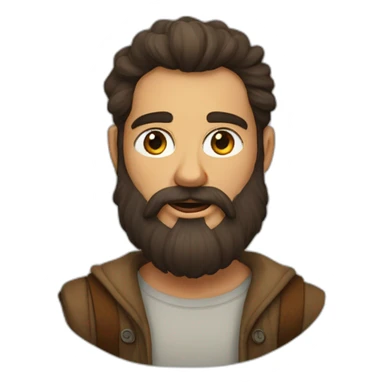 barbu brun à lunettse sticker