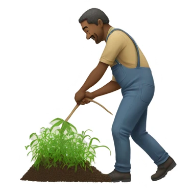 Man pulling weeds sticker