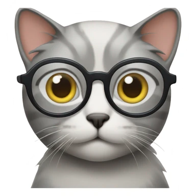 Cat with glasses and wig sticker
