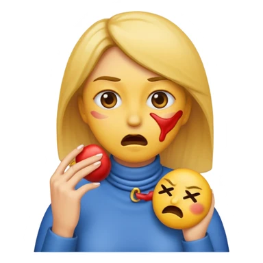 Women emoji choking herself with x’s for eyes sticker