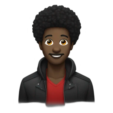 Black man with red lips and black Afro sticker