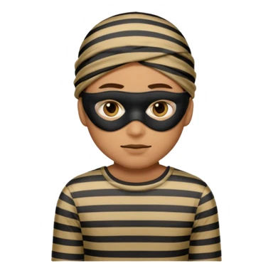 A theif robber emoji,Stripped shirt,eye mask. sticker