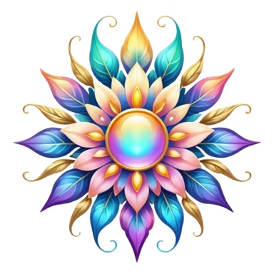 Epic divine legendary celestial flowery complex detailed iridescent gradients aesthetic-scenery-Decorations sticker