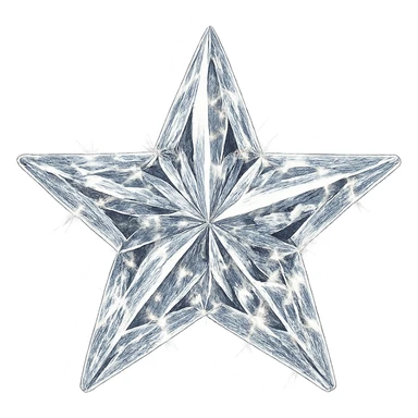 mini star with a crystal texture, glamorous and stylish sticker