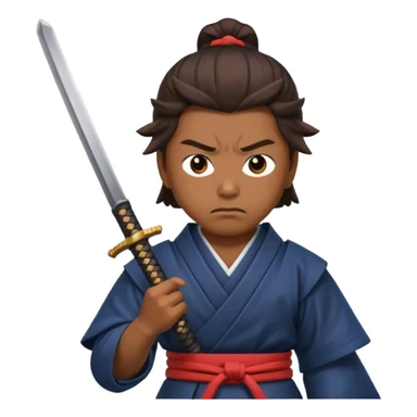Samurai with brown skin and samurai sword sticker