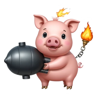 pig with bomb sticker