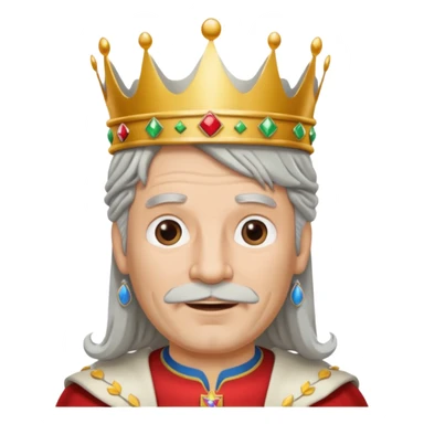 Burger King Crown guy with long grey hair and no facial hair sticker