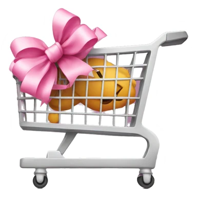 Shopping cart with pink bow  sticker