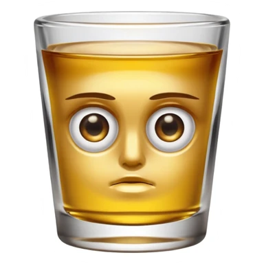 Shot glass with X for eyes sticker