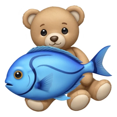 baby blue tang fish next to a teddy bear sticker