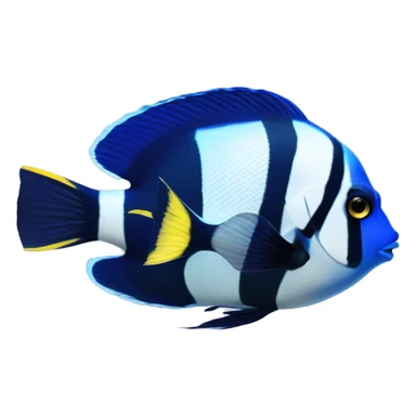 a marine fish named Blue Tang Fish focus on its coloration.  It looks like Dory in movie Finding Nemo.Please respect this fish‘s natural color. There is no white color on its body. sticker