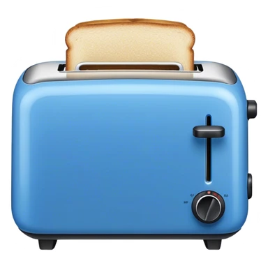 toaster, front view, blue color sticker