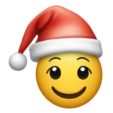 Winking smiley face wearing Santa Claus hat sticker