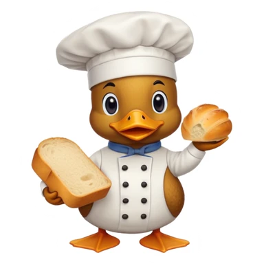 duck serving a loaf of gluten bread sticker