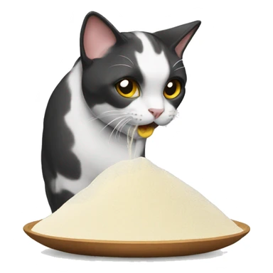 cat inhaling flour sticker