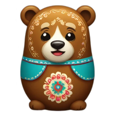 bear like russian matryoshka hard rock sticker
