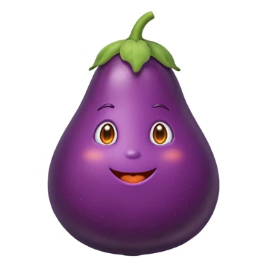 Eggplant sit in peach sticker
