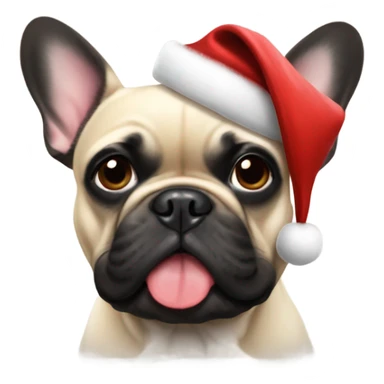 French bulldog as Santa sticker