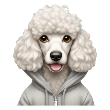 Poodle wearing a hoodie sticker