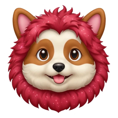 red glitter cute dog sticker